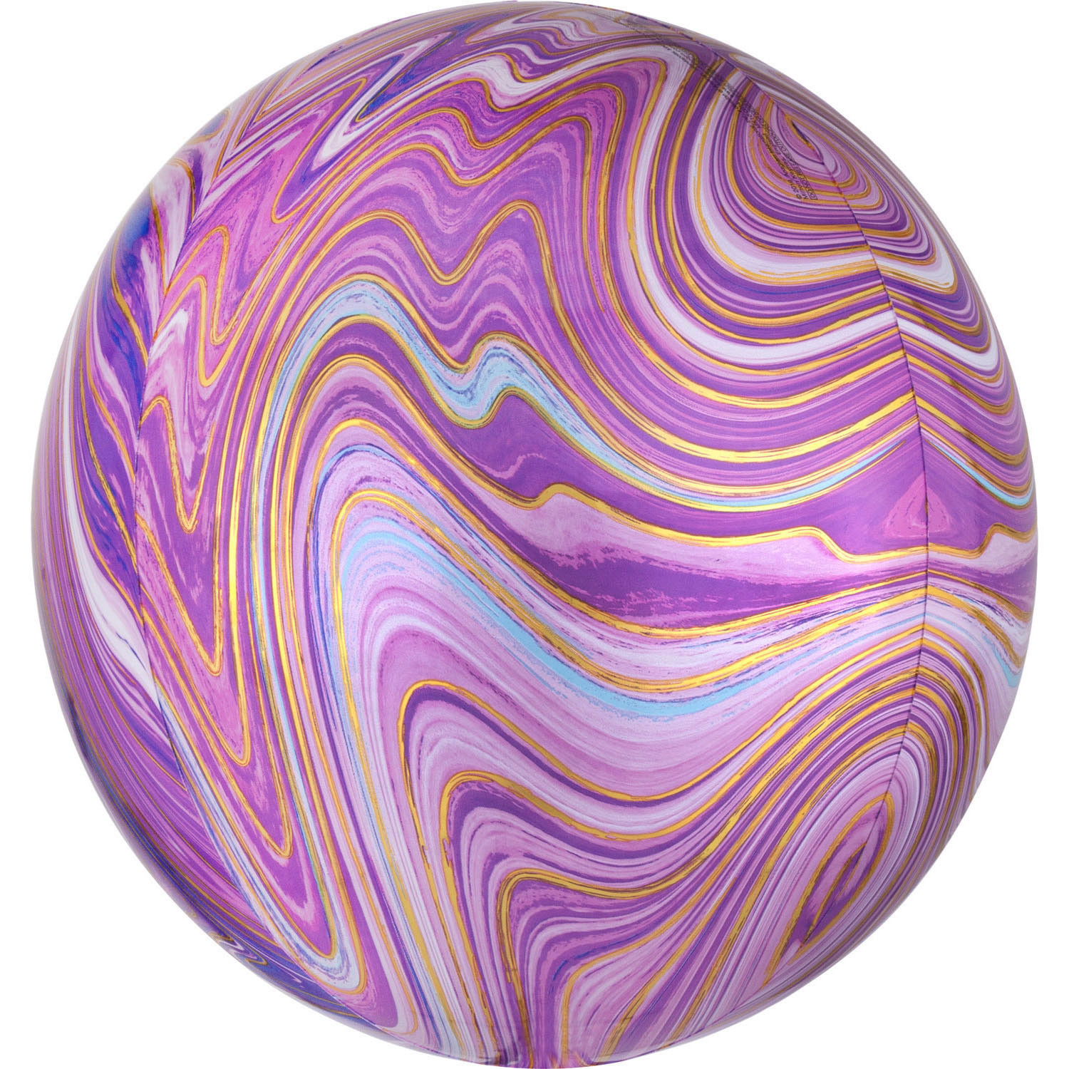 Balon foliowy Orbz - Kula Marble fioletowa / 38x40 cm