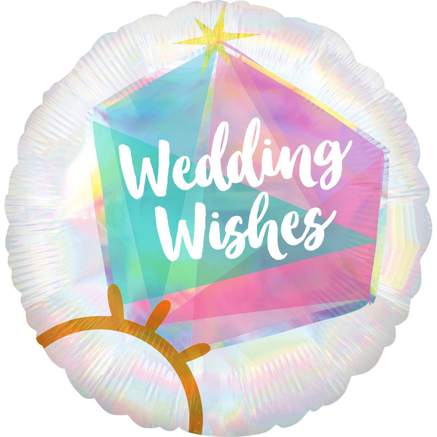Balon foliowy na wesele "Wedding Wishes" / 45 cm