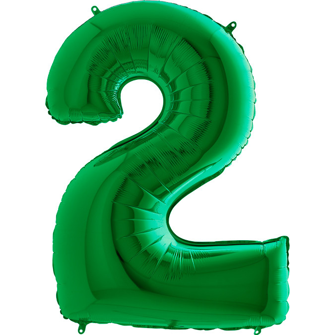 Balon foliowy zielona cyfra "2" / 102 cm