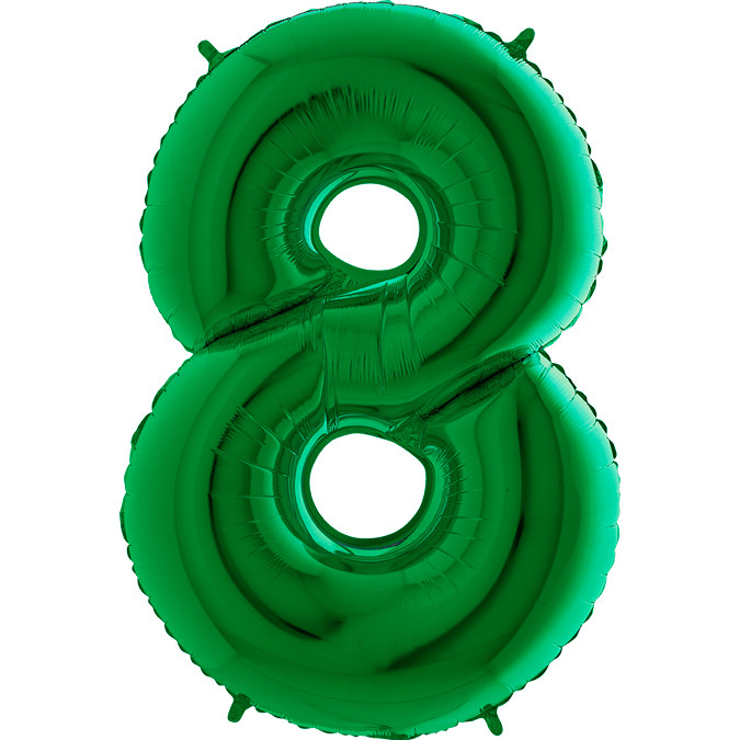 Balon foliowy zielona cyfra "8" / 102 cm