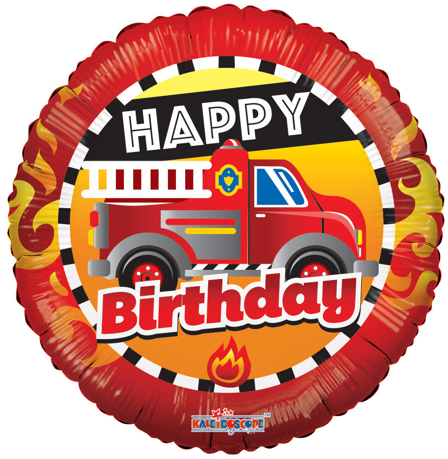 Balon foliowy na urodziny "Wóz strażacki"