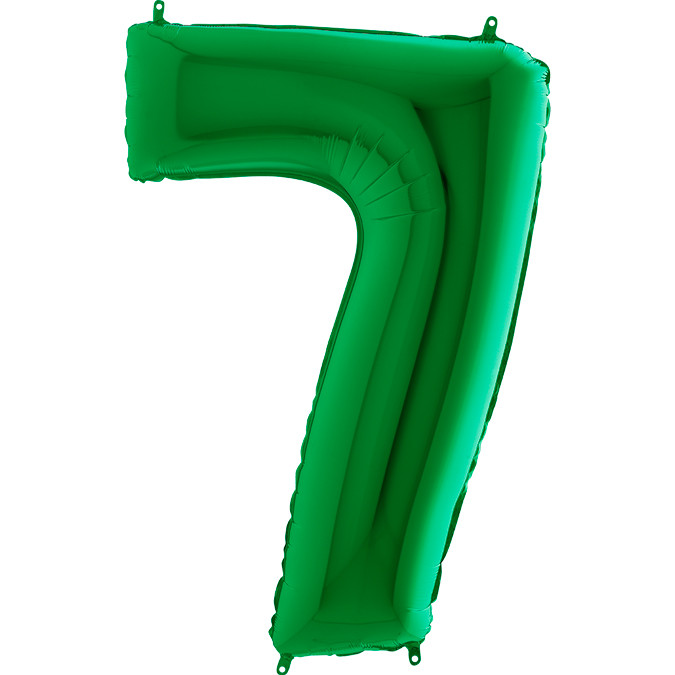 Balon foliowy zielona cyfra "7" / 102 cm
