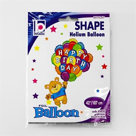 Balon foliowy na urodziny "Miś z balonikami"