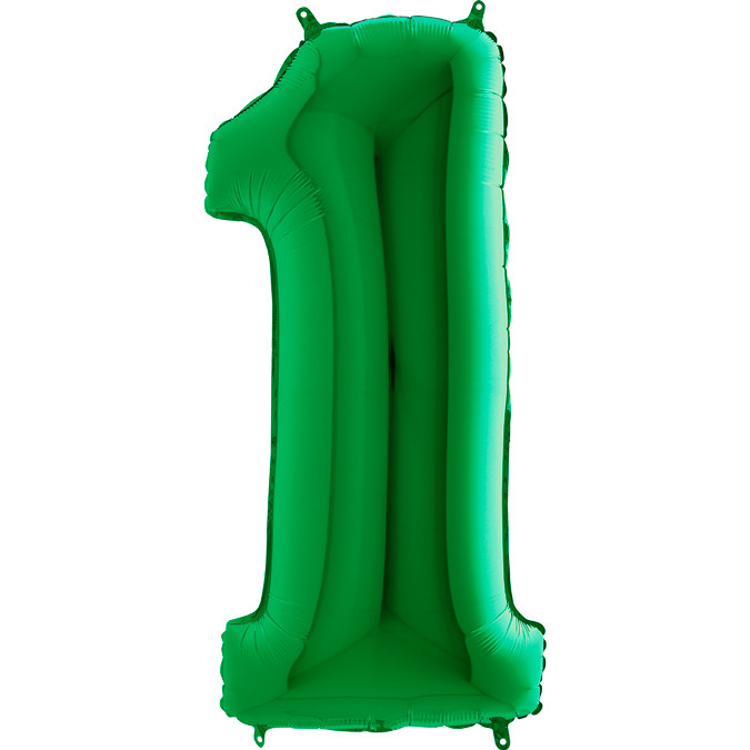 Balon foliowy zielona cyfra "1" / 102 cm