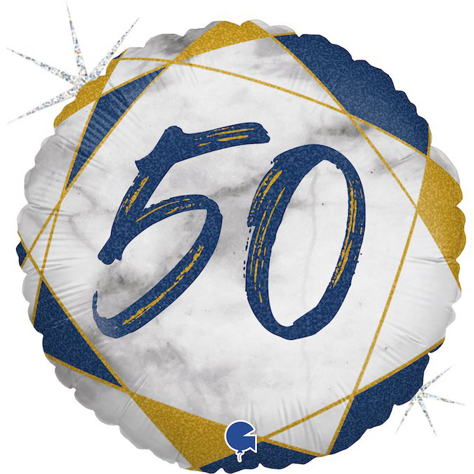 Balon foliowy matowy na "50 urodziny" / 46 cm