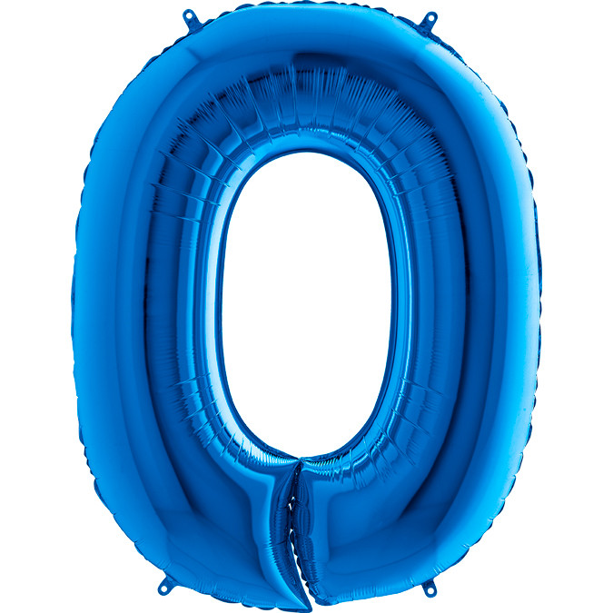 Balon foliowy niebieska cyfra "0" / 102 cm