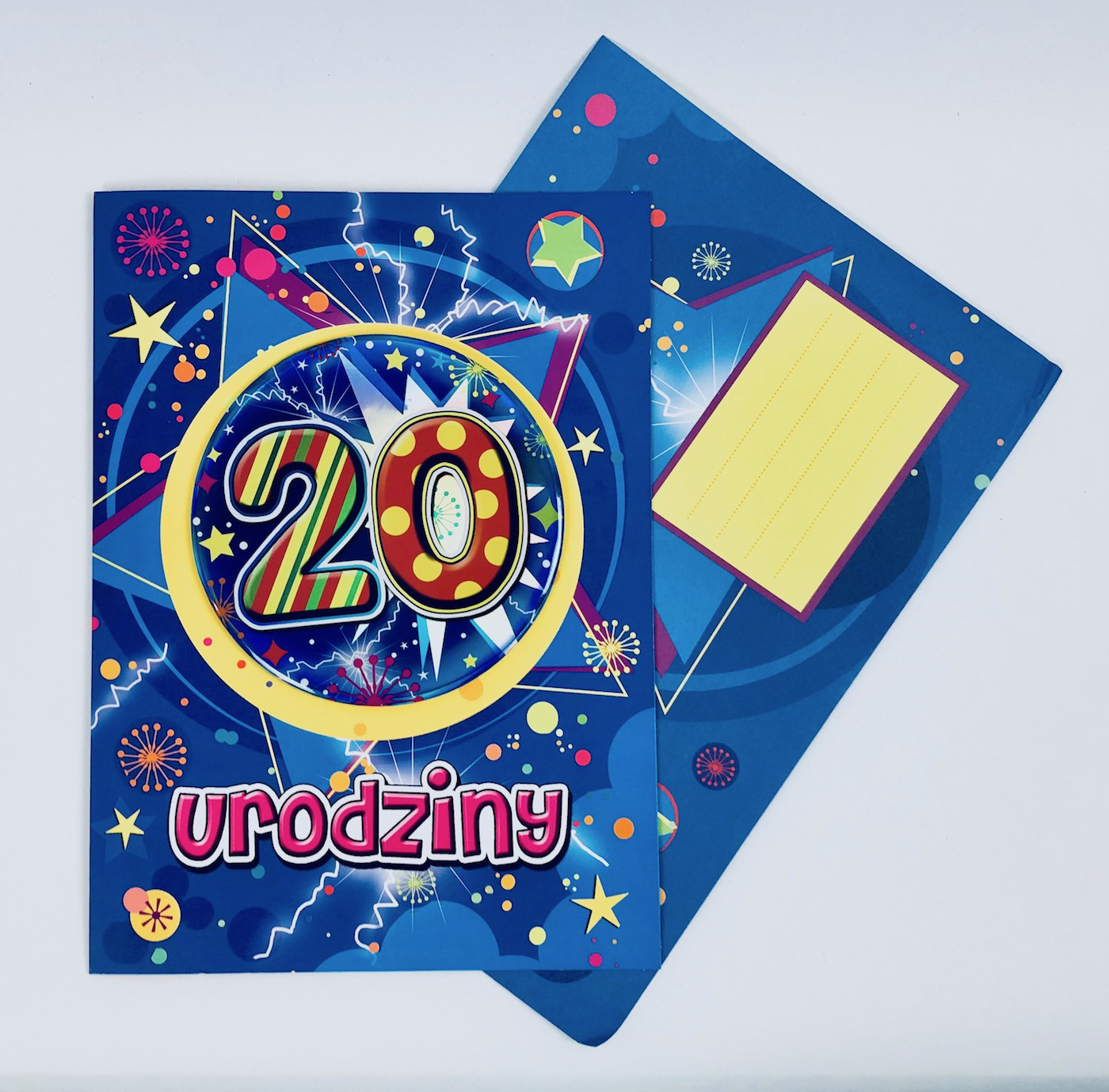 Duża kartka urodzinowa na 20 urodziny z plakietką / K.XXL-03