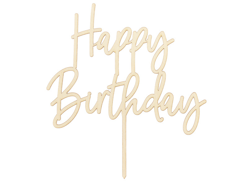 Topper drewniany "Happy Birthday" / KPT57-100