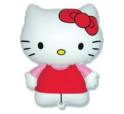Balon foliowy mini Hello Kitty z patyczkiem / 14"