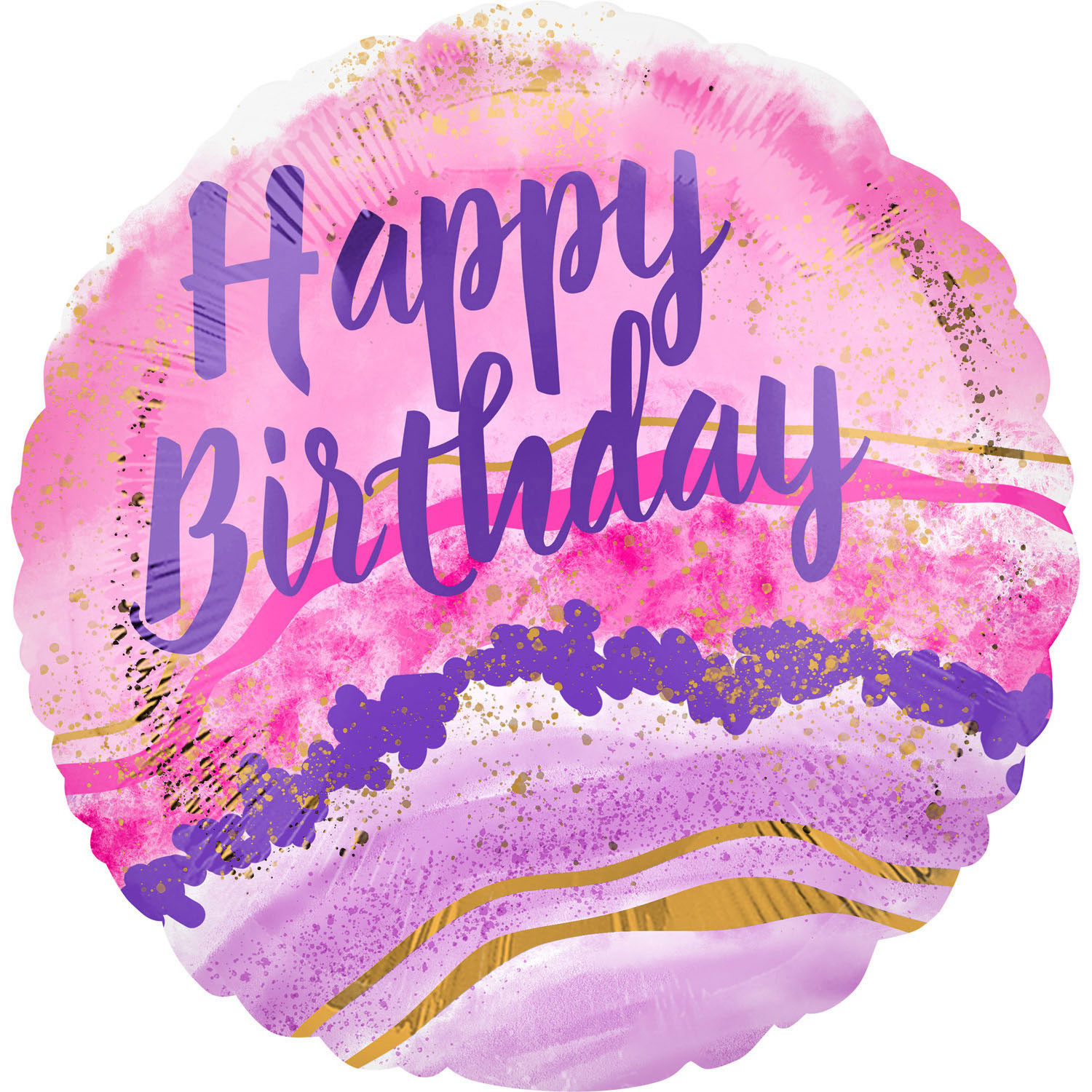 Balon foliowy Marble "Happy Birthday"