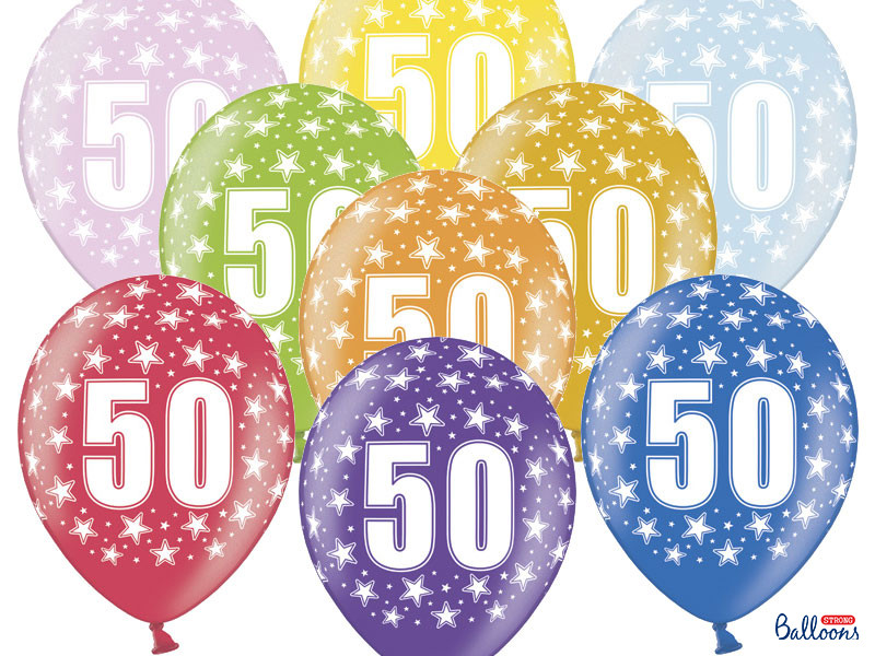 Balony na 50 urodziny, mix kolorów / SB14M-050-000-6