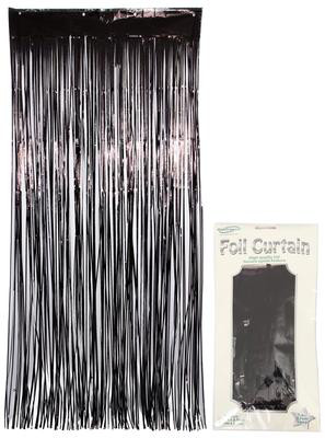Dekoracja - foliowa kurtyna na drzwi - fotościanka, czarna / 90x240 cm
