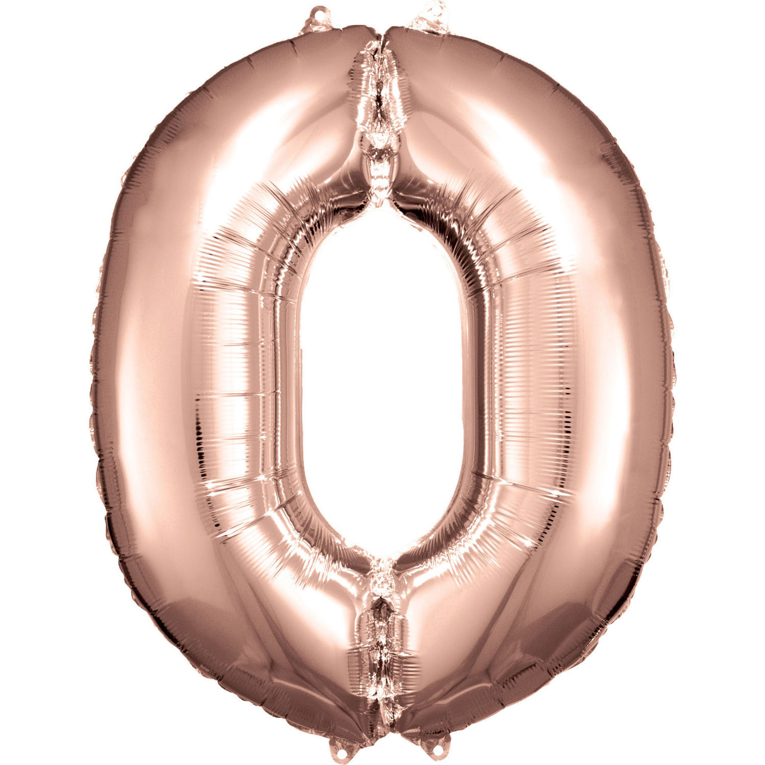 Balon foliowy cyfra 0, różowe złoto / 86 cm