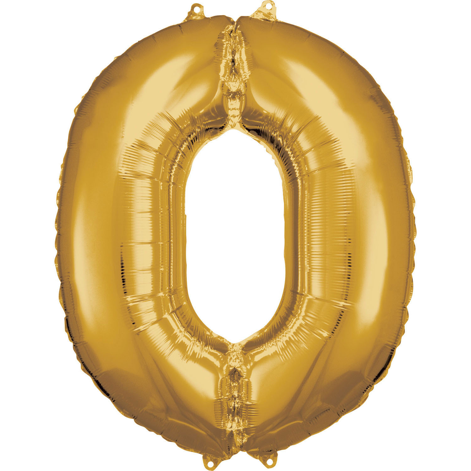 Balon foliowy cyfra 0, złoty / 86 cm