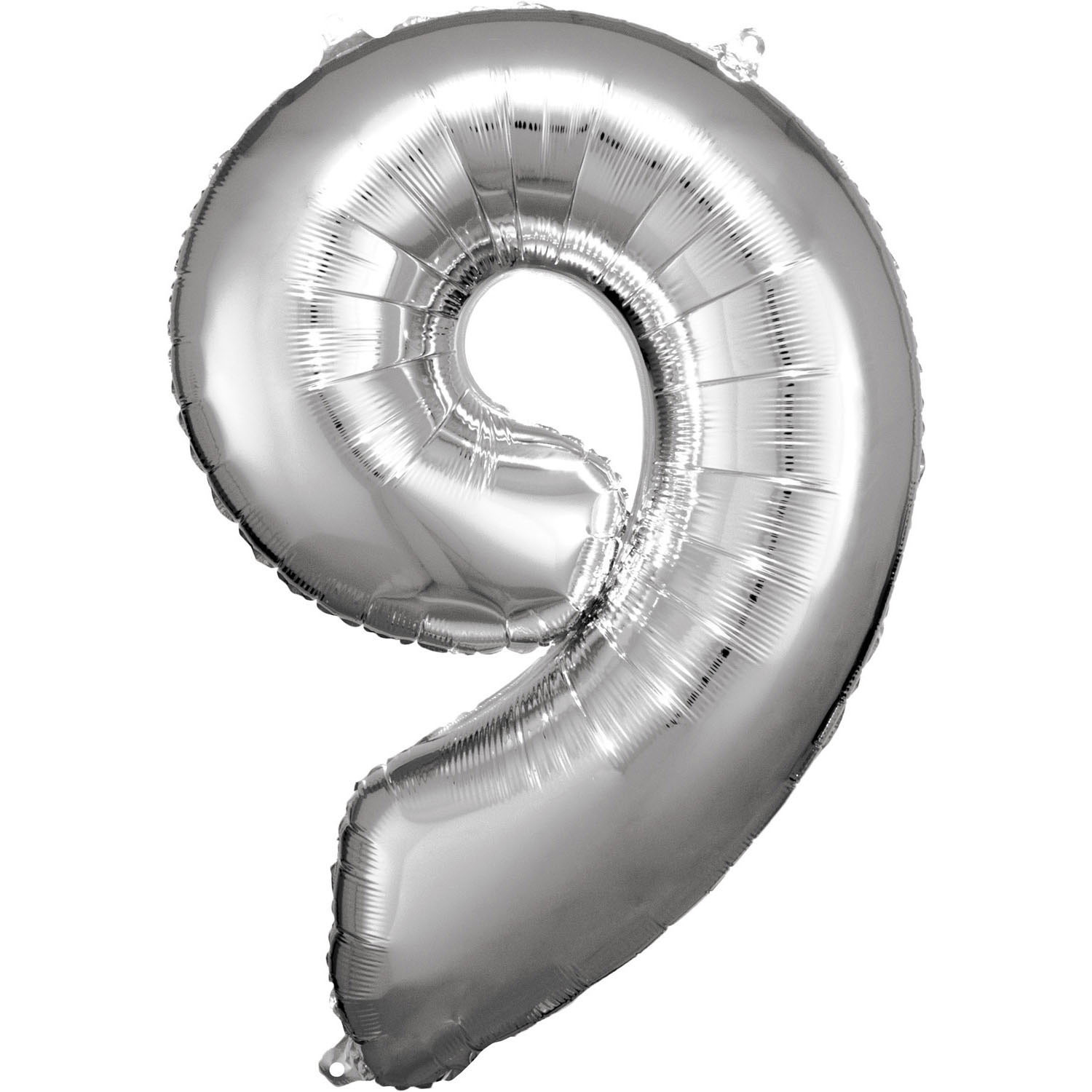 Balon foliowy cyfra 9, srebrny / 86 cm