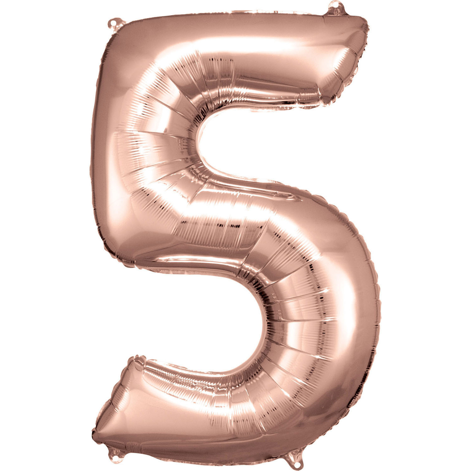 Balon foliowy cyfra 5, różowe złoto / 86 cm