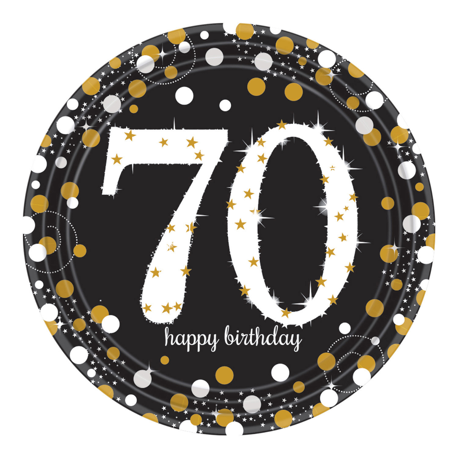 Talerzyki na 70 urodziny - Sparkling Celebration / 22,8 cm