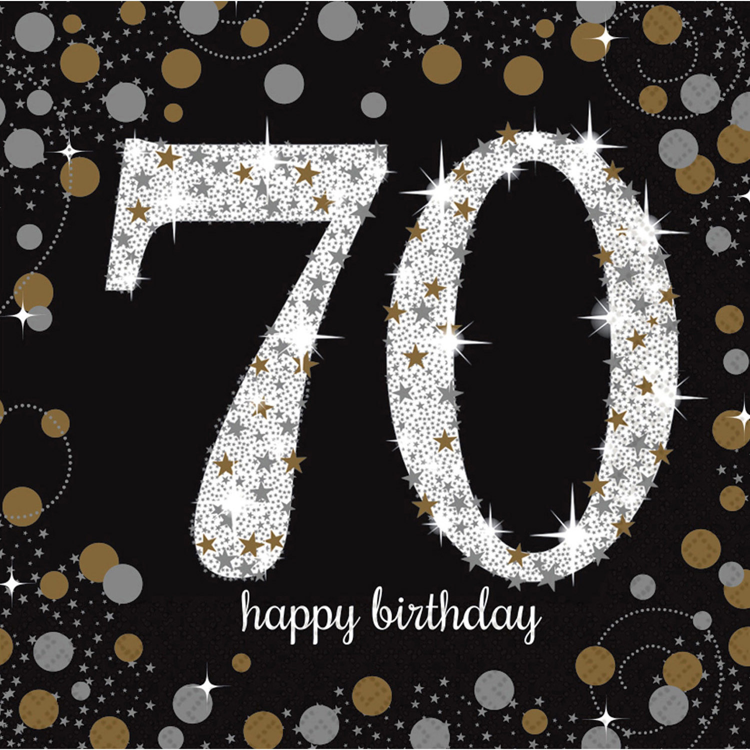 Serwetki na 70 urodziny - Sparkling Celebration / 33x33 cm