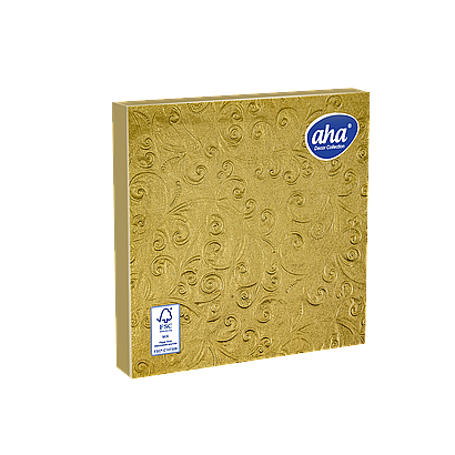 Serwetki bibułowe złote z tłoczeniem / 33x33 cm