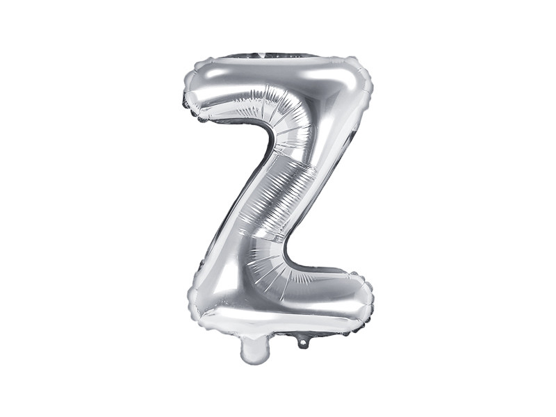 Balon foliowy 14" metalizowany litera "Z", srebrna / 35 cm