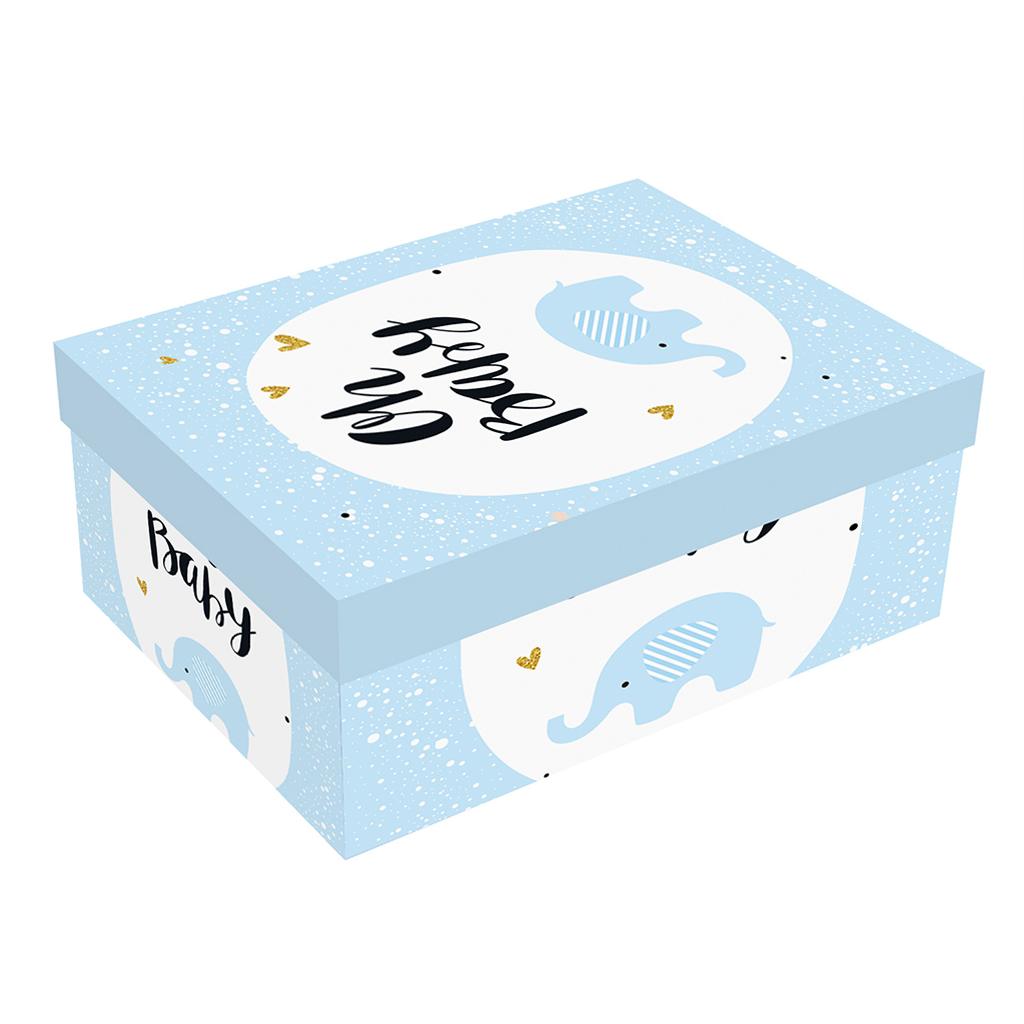 Pudełko prezentowe "Oh Baby", niebieskie / 23x15,5x9 cm