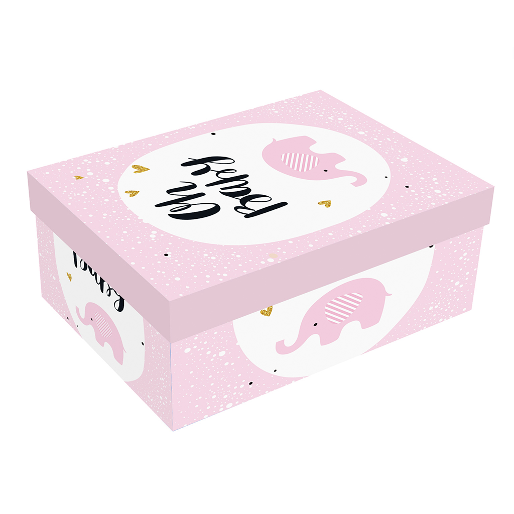 Pudełko prezentowe "Oh Baby", różowe / 18x11,5x7 cm