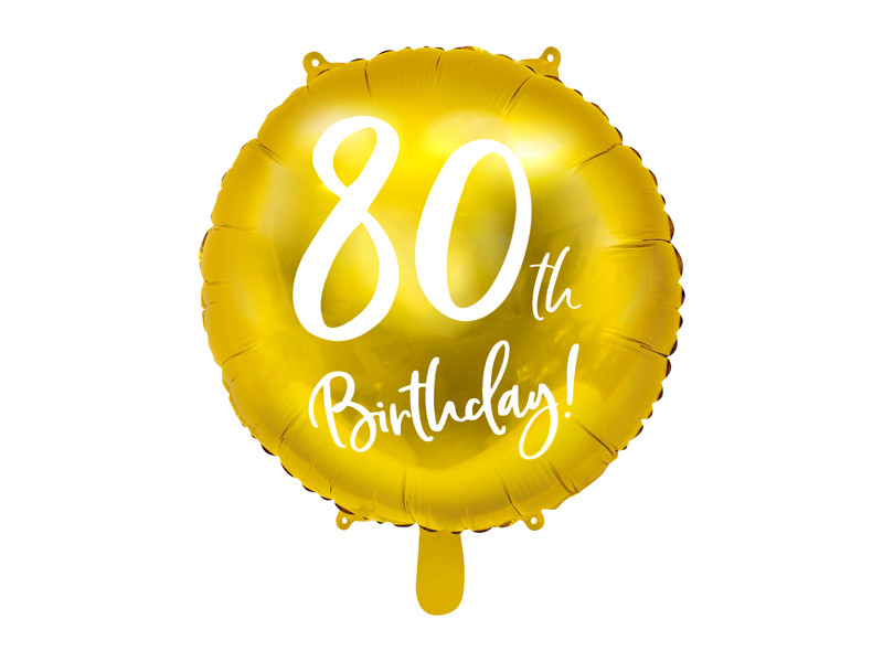Balon foliowy 18" "80th Birthday" na 80 urodziny / FB24M-80-019