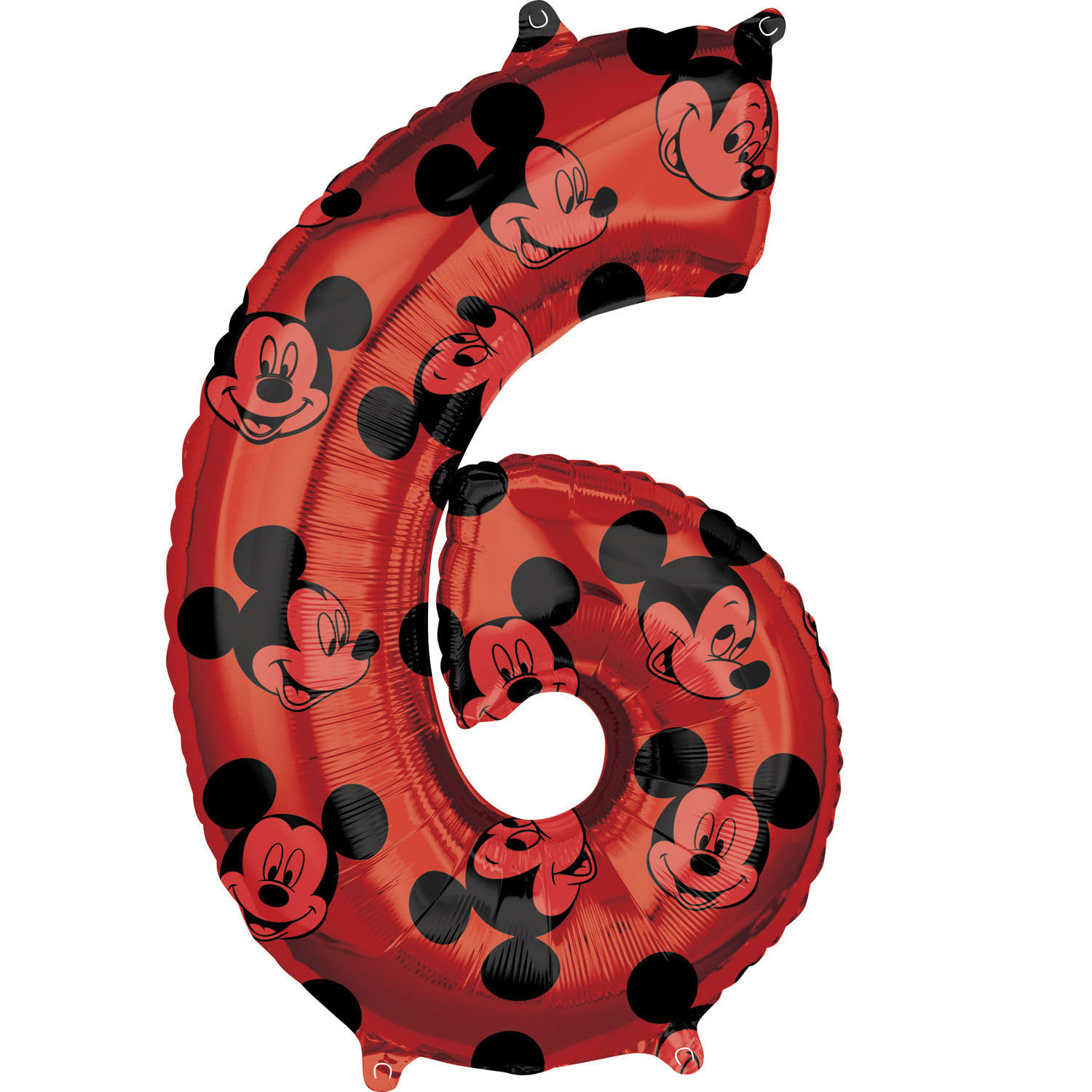 Balon foliowy cyferka "6" z Myszką Mickey / 66 cm