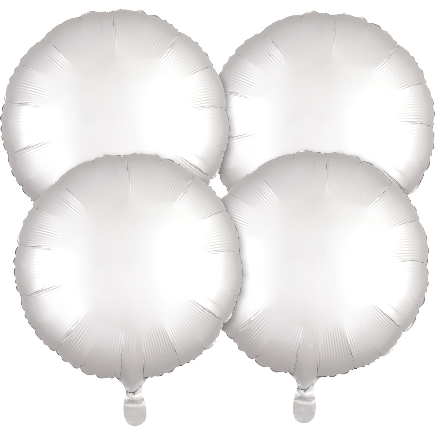 Multi-Pack balon foliowy Satin Luxe - Okrągły biały / 43 cm