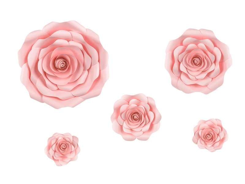 Papierowe kwiaty, różowe