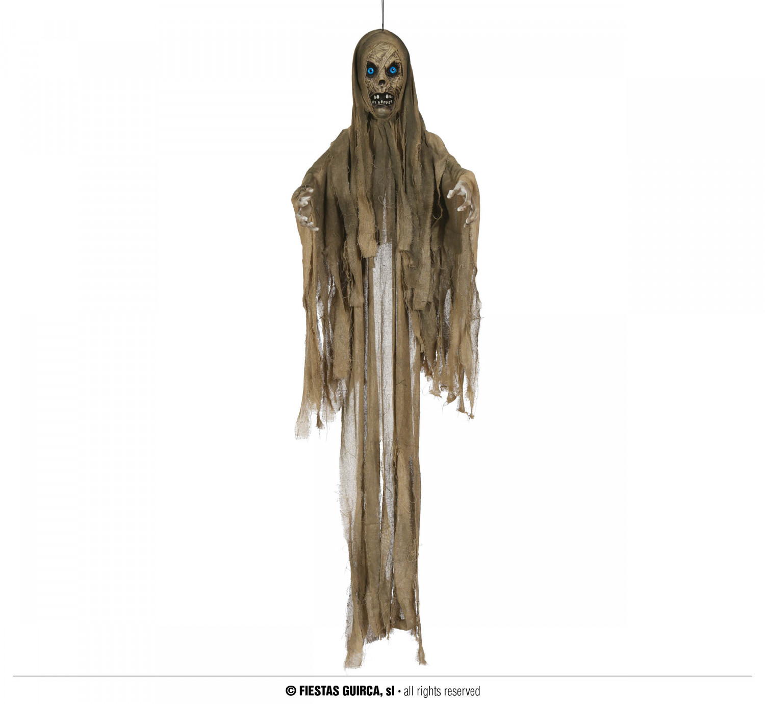 Ozdoba na Halloween poruszająca się "Mumia" z dźwiękiem i podświetleniem / 185 cm