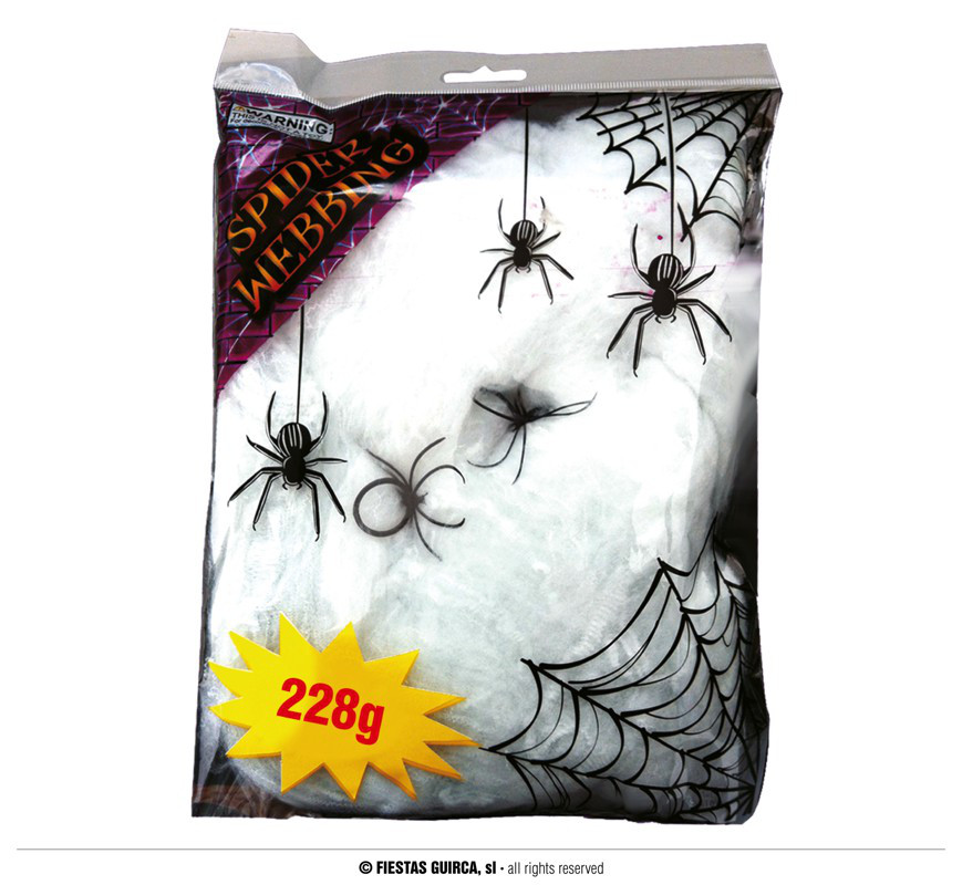 Biała pajęczyna z pająkami / 228 g
