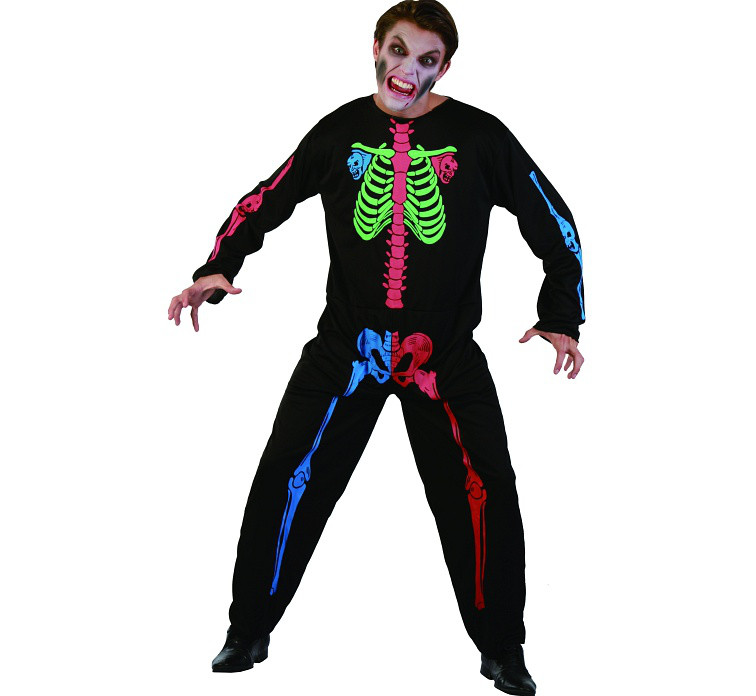 Strój na Halloween "Kombinezon Neonowy Szkieletor" / rozm.uniwersalny