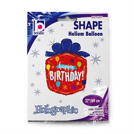 Balon foliowy w kształcie prezentu 27" "Happy Birthday"