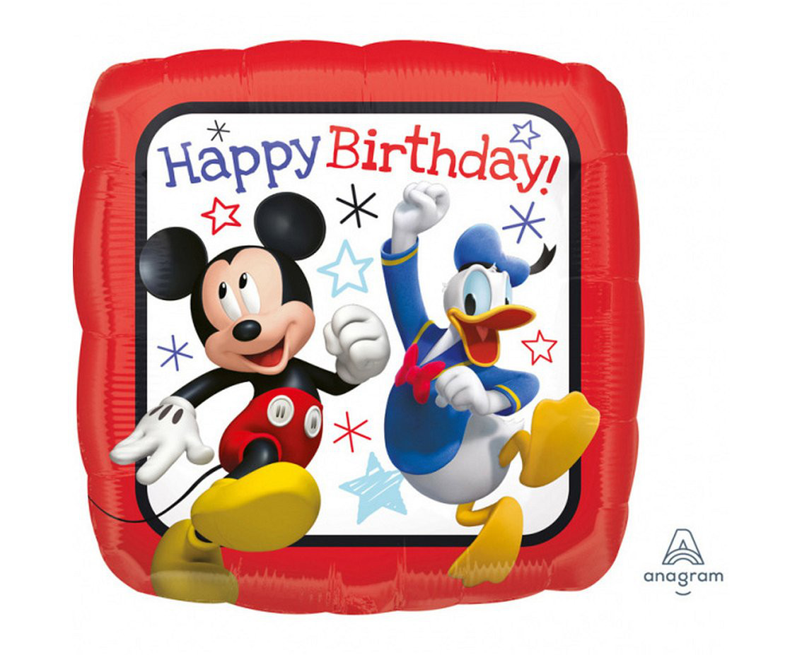 Balon foliowy urodzinowy "Myszka Mickey i Kaczor Donald" / 43 cm