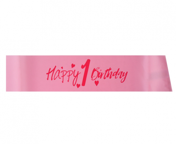 Szarfa "Happy 1 Birthday"