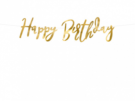 Girlanda złoty napis "Happy Birthday"