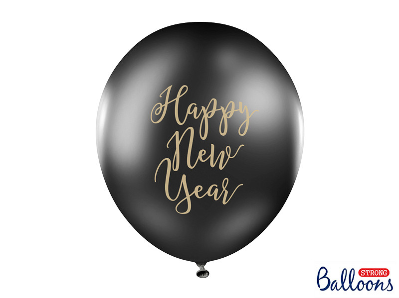 Balony na Sylwestra z napisem "Happy New Year", balony lateksowe