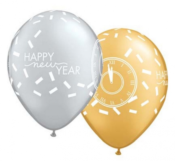 Balony na Sylwestra "Happy New Year", balony lateksowe / mix