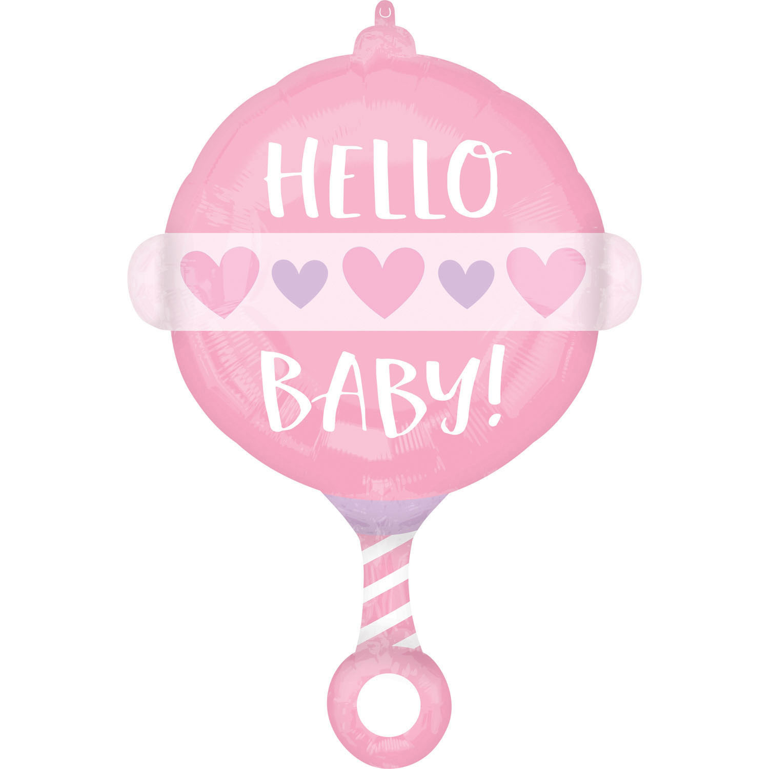 Balon grzechotka dla dziewczynki "Hello Baby"