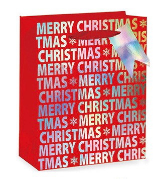 Torba świąteczna na prezenty z napisem Merry Christmas, mała / 350455-2