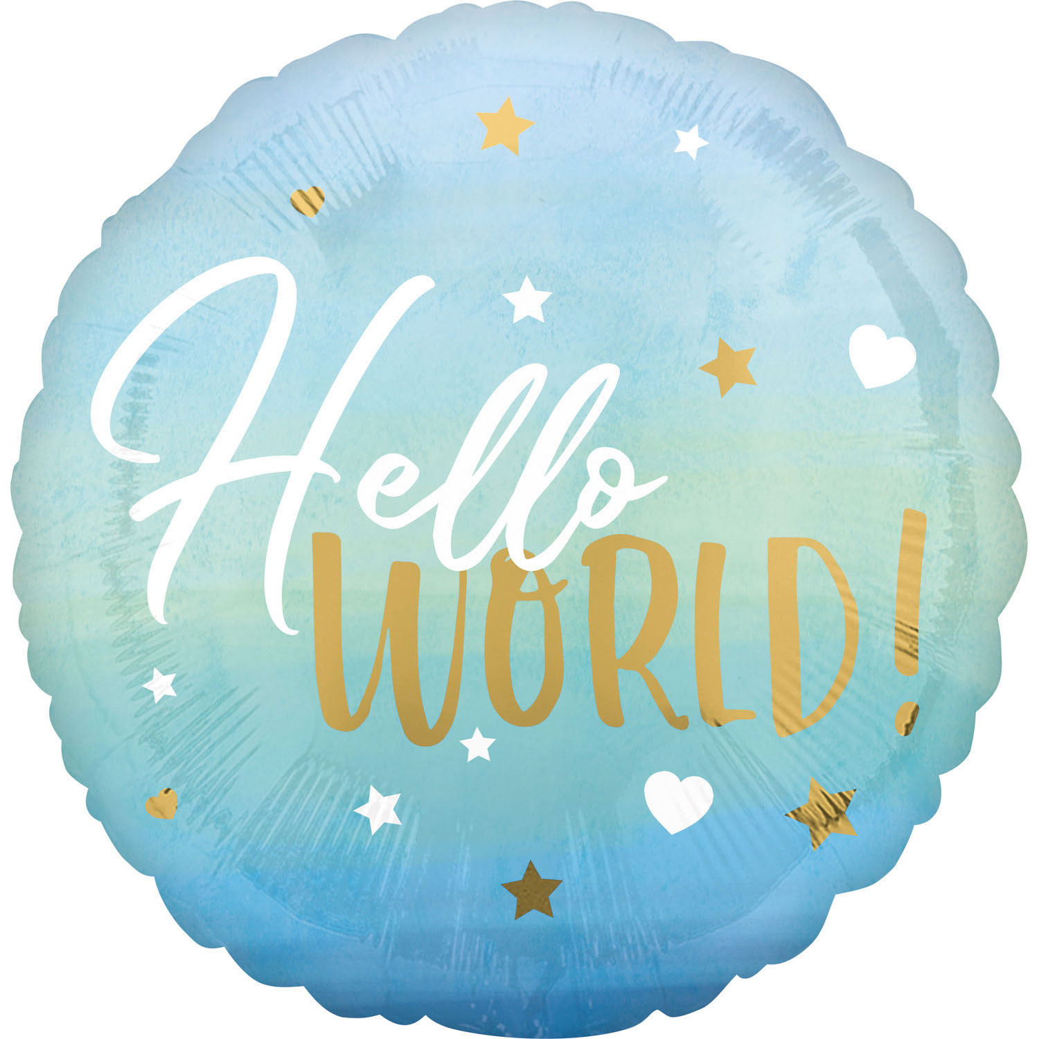 Balon foliowy "Hello World", niebieski