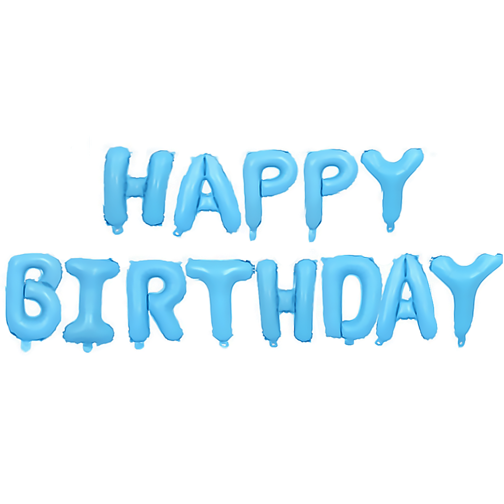 Balonowy napis "Happy Birthday", błękitny