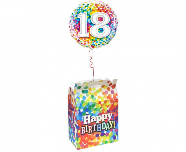 Karton QL na balony, wzór konfetti / 38x23.2x38.5 cm
