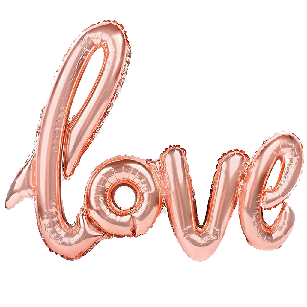 Balon foliowy napis "Love", różowe złoto / 70x100 cm