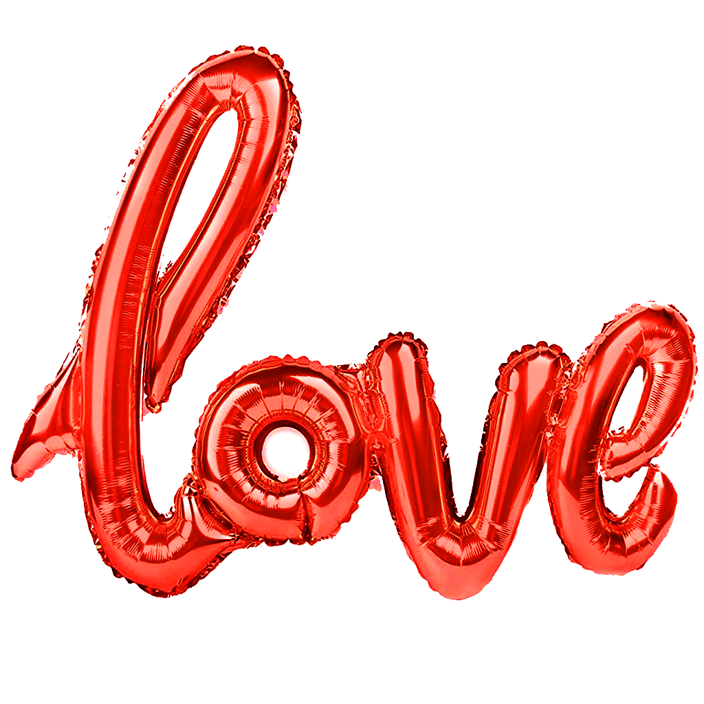 Balon foliowy napis "Love", czerwony / 70x100 cm