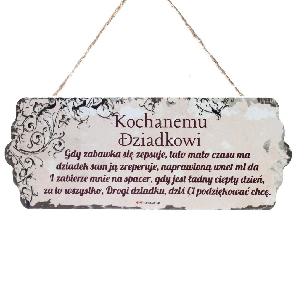 Drewniana tabliczka "Kochanemu Dziadkowi" / DIL-PH-T-6699-31-W02