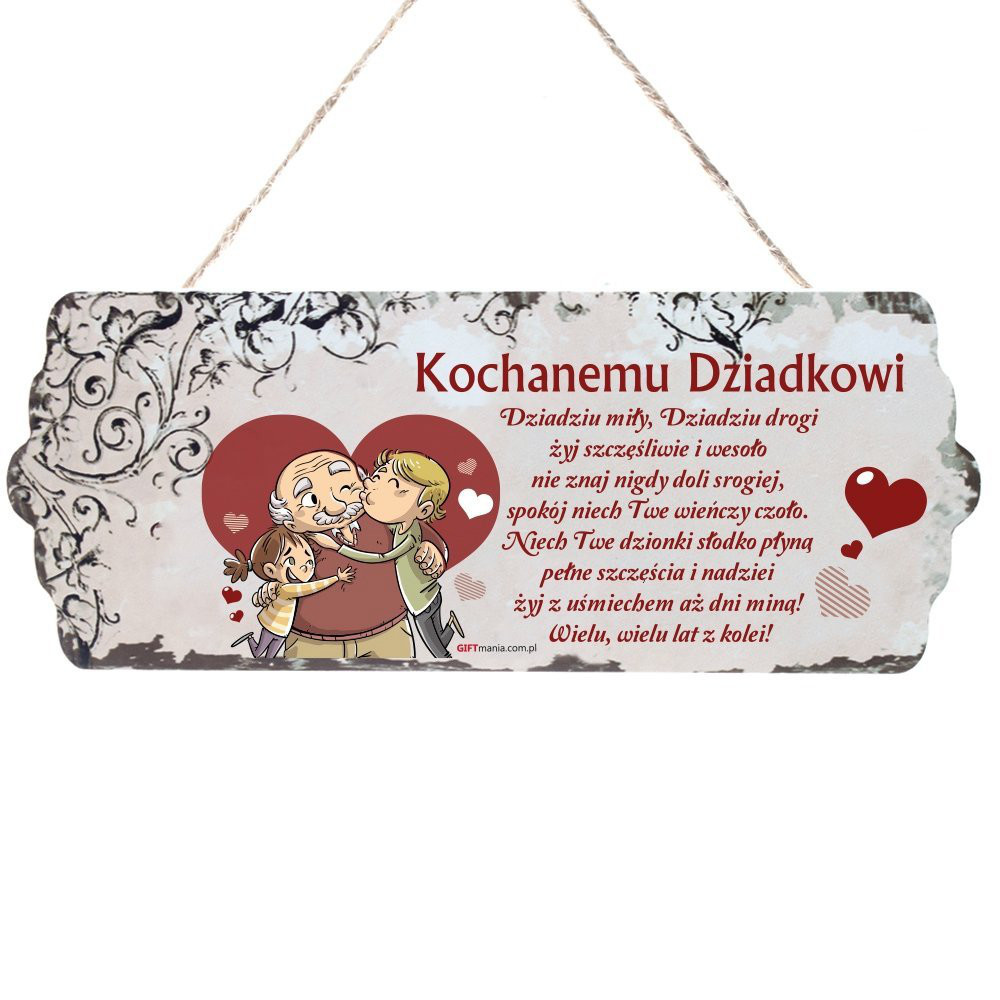 Drewniana tabliczka "Kochanemu Dziadkowi" / DIL-PH-T-6699-31-W04