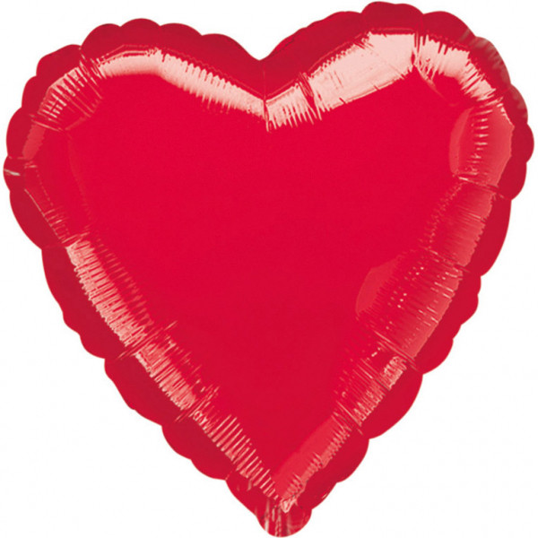 Balon foliowy metalizowany - Serce czerwone (niezapakowany) / 43 cm