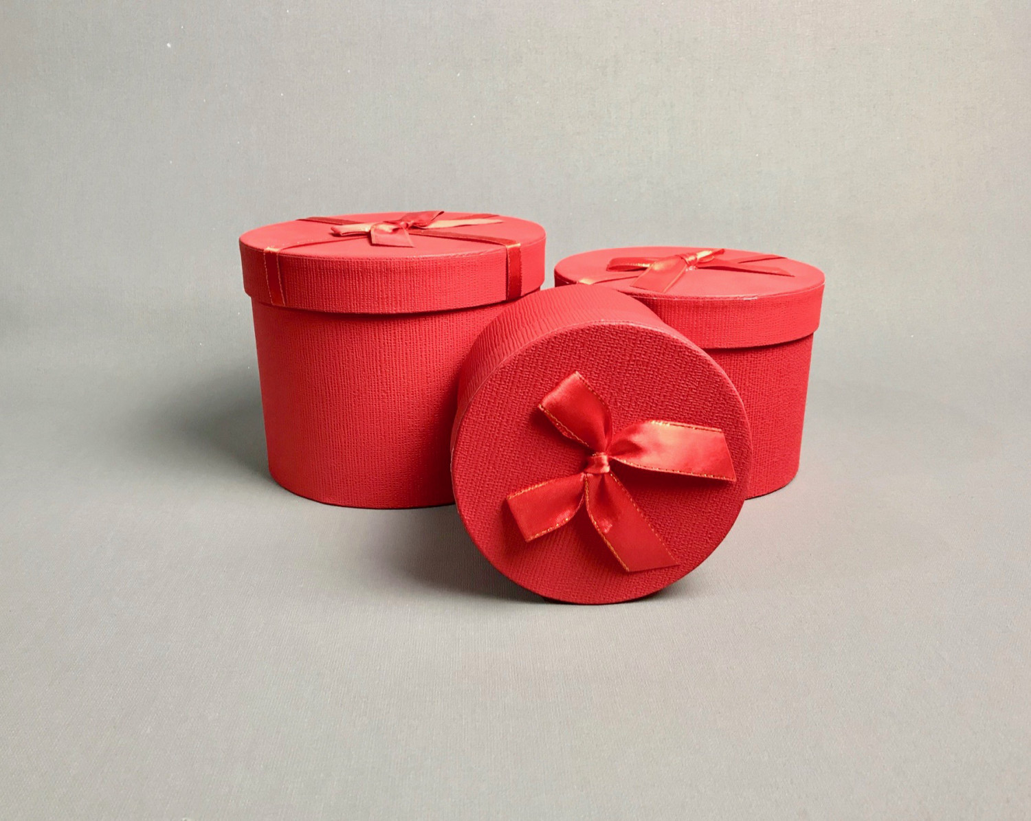 Pudełko ozdobne z kokardką, czerwone/ H1810054/D-C